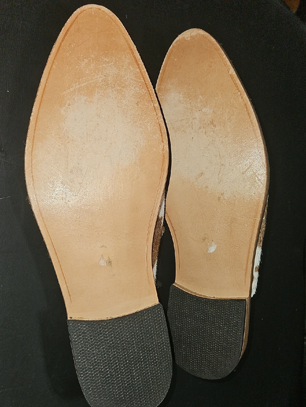 Cowhide Tassel Backless Mules - Brown & White Size 9 - Picture 7 of 12